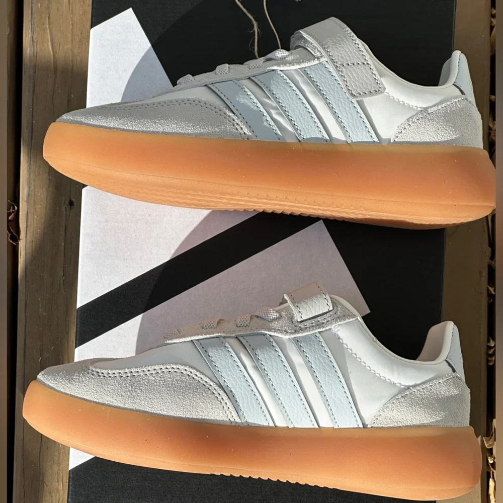 Adidas Barreda Decode EL Little Kids Sneakers 1Y Gray White Gum Youth GS NEW